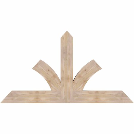 Ekena Millwork Richland Smooth Timber Gable Bracket, Douglas Fir, 60"W x 32"H x 3 1/2"D x 5 1/2"F, 13/12 Pitch GBW060X32X0406RIC00SDF